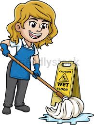 Woman Mopping The Floor Cartoon Clipart Vector Friendlystock Cartoon Clip Art Cartoon Clip Art