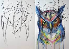 Find what experts think those various elements might mean. Artist Turns Her 2 Year Old S Sketches Into Paintings Bored Panda