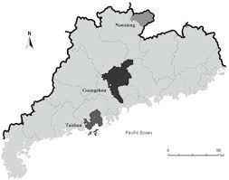 Guangdong has one of the longest coastlines of any province, fronting the south china sea to the southeast and south. Map Of Guangdong Province China Highlighting The Cities Of Nanxiong Download Scientific Diagram
