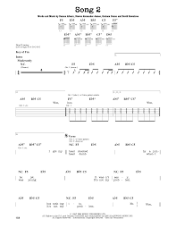 Song 2 by Blur Sheet Music for Guitar Cheat Sheet at Sheet Music Direct