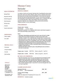 Each resume format suits better when applying for certain positions. Bartender Resume Hospitality Example Sample Job Description Drinks Cocktails Shift Work Wine