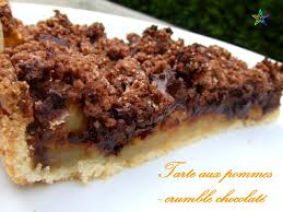 Pâte sablée maison, fines tranches de pommes et base amandes/chocolat : Tarte Aux Pommes Crumble Chocolate Wonder Cooking
