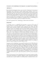 You can take inspiration from this style of presentation of methodology. Pdf Systematic Review Methodology For Development An Example From Microfinance