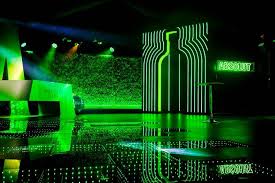 P The Tent Featured A Neon Lit Bottle Shaped Portal At The Entrance P Event Entrance Absolut Coachella