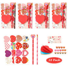 Check out all of insider reviews' valentine's day gift ideas, including our favorite gifts for him and her. Amazon Com Valentines Day Gifts For Kids Classroom 28 Packs Super Value Valentines Stationery Kit Valentines Cards With Stickers Valentines Pencils Erasers Notepaper Valentine Exchange Party Favors Toys Toys Games