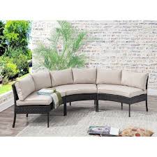 Purington Circular Patio Sectional With Cushions Circular Patio Contemporary Patio Furniture Patio Sofa Set
