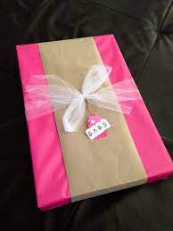 Diy Baby Shower Gift Wrap Idea Solid Pink Wrapping Paper Re Purpose Brown Paper Grocery Diy Baby Shower Gifts Diy Baby Shower Gift Wrap Baby Shower Wrapping