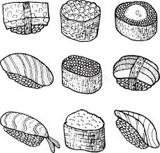 Kawaii sushi oriental food japanese platter and vector image. Sushi Coloring Pages Free Printable Coloring Pages For Kids
