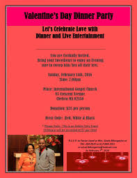 Any holiday is a good excuse for a party, but valentines day is an especially appropriate time to put a little effort into making your family feel special. Invitation Valentines Day Dinner Party Sun Feb 14th 2016 International Gospel Church Chelsea Samrack Media