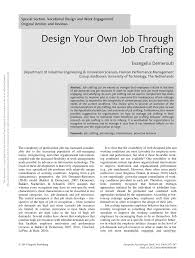 Pdf Design Your Own Job Through Job Crafting