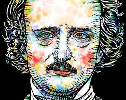 EDGAR ALLAN POE acuarela y tinta retrato