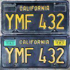 Black And Yellow California License Plate Vintage California License Plate Ca Black And Yellow Pair 72 Sticker Vintage California California License License Plate