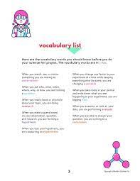Science Fair Mini Guide For Kids Science Fair Science Fair Projects Scientific Method Vocabulary
