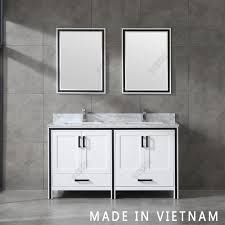 This freestanding 71 double bathroom vanity is an easy way to add a little extra storage and organization to your bathroom. China Vietnam Wholesale Double Sinks Freestanding Bathroom Vanity Furniture China Wooden Bathroom Cabinet Vanity Sets