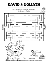 David And Goliath Bible Mazes Your Kids Will Get To Imagine A Small Stone Flying Across The Bible For Kids Bible Activities For Kids Sunday School Activities
