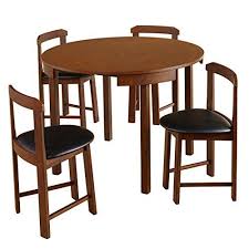 Target Marketing Systems 35515wal Zuma Collection Compact Set 5 Piece Round Nesting Dining Table And Cha Round Dining Set Round Dining Compact Table And Chairs