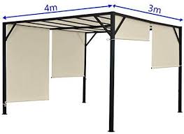 Mendler Gazebo Pergola Baldacchino Apribile Baia Acciaio Poliestere Avorio 4x3m Amazon It Giardino E Giardinaggio Pergola Baldacchino Gazebo