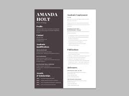 free academic resume template with