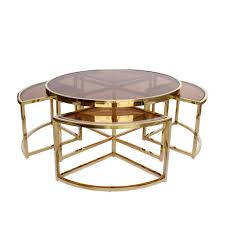 ☄️ millie glass nesting coffee tables in clear glass and gold. Sundance Nesting Coffee Table 5 Piece Gold With Tea Glass Interiors Online