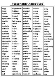 Personality Adjectives Adjective Words Words Writing Words