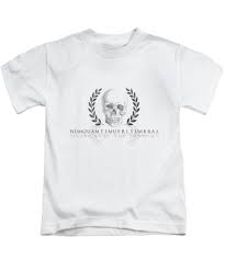 Never Fear The Shadows Stoic Skull With Laurels Kids T Shirt