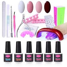 Clavuz Nail Starter Set 4pcs Soak Off Gel Nail Polish Kit With 9w Uv Led Nail Light Dryer 30s 60s Nail Polish Kits Soak Off Gel Nails Color Change Nail Polish