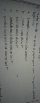 Maybe you would like to learn more about one of these? Dadu Merah Dan Putih Digelindingkan Sekali Berapakah Peluang Kejadian A Komplemen Maga Dadu Brainly Co Id