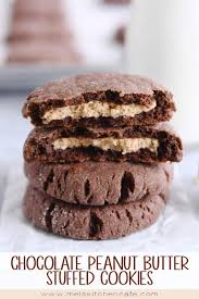 Chocolate Peanut Butter Stuffed Cookies Magic In The Middle Cookies Recipe In 2020 Chocolate Peanut Butter Snacks Peanut Butter