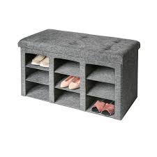 Make it easier with this list to find the best entryway things to consider when choosing the best shoe storage for entryway. Seville Classics Gray 9 Bin Tufted Entryway Shoe Storage Bench Web591 The Home Depot