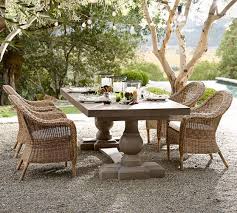 Torrey All Weather Wicker Roll Arm Dining Chair Natural Pottery Barn Patio Rustic Outdoor Furniture Outdoor Furniture Sale Pottery Barn Outdoor