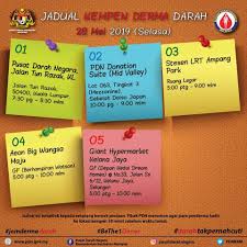 Sudah tentu di kkm atau kementerian kesihatan malaysia. Jadual Kempen Derma Darah 28 Mei 2019 Jabatan Kesihatan Negeri Negeri Sembilan Facebook