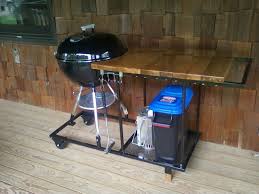 Weber Kettle Work Table Modification Seen On Internet Outdoor Bbq Outdoor Kitchen Patio Outdoor Bbq Kitchen