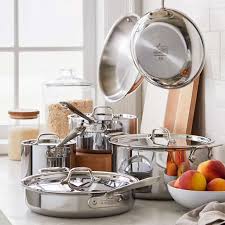All Clad D3 Stainless Steel 10 Piece Set Sur La Table All Clad Stainless Cookware Set
