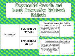 Exponential Growth And Decay Interactive Notebook Foldable Interactive Notebooks Exponential Math Word Problems
