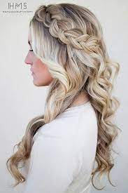 Braids In Cascading Curls Hair Styles Long Hair Styles Wedding Hair Down