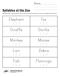 Closed Syllable Worksheets First Grade Syllables At The Zoo Worksheet In 2020 Syllable Worksheet Compound Words Worksheets Kindergarten Worksheets