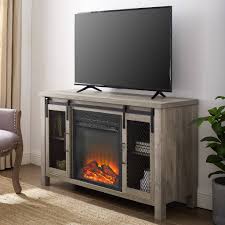 The picture, taken with my iphone, make the unit look uneven. 48 Rustic Farmhouse Fireplace Tv Stand In Grey Wash Walker Edison W48fpsmdgw