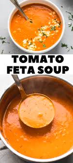 Easy Tomato Feta Soup Soup Recipes Healthy Low Calories Low Calorie Soup Low Calorie Soup Recipe