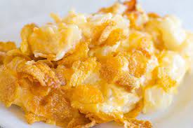 Cheesy Potato Casserole With Corn Flake Topping Recipe Corn Flakes Potato Casserole Breakfast Potato Casserole