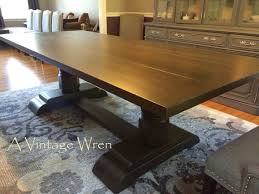 A Custom Made 8 Foot Long Trestle Style Table With Chunky Pedestal Column Legs This Is Made In Our Shaker Style Furniture Custom Made Furniture Dining Table