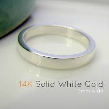 Solid 14k White Gold Wedding Band 3mm Polished Shiny Or Etsy 14k White Gold Wedding Band Gold Wedding Band White Gold Wedding