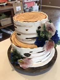 2 Tier Birch Tree Wedding Cake Simple Birch Tree Wedding Cake Birch Wedding Cakes Sweet Dreams Bakery Wood Wedding Cakes