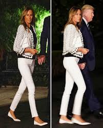 Though melania trump is notoriously private about her time as first lady, her fashion choices have sparked countless headlines and theories. Melania Trump Style First Lady Heads To France For G7 Summit In Chanel Express Co Uk