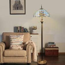Pull chain floor lamps 459 results. Pull Chain Floor Lamp With Stained Glass Shade Blue