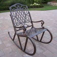 Oakland Living Mississippi Bronze Metal Rocking Chair S With Antique Bronze Woven Seat Lowes Com Metal Rocking Chair Outdoor Rocking Chairs Rocking Chair Porch