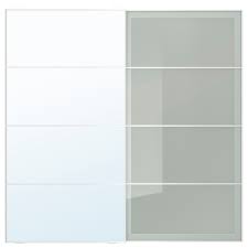 Schiebeturpaar Auli Sekken Spiegelglas Frostglas Frost Glas Fensterputzmittel Und Spiegelglas