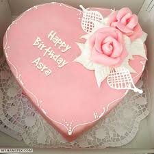 Attractive Birthday Cake For Wife Design Amazing Pink Heart Birthday Cake For Lover With Name Asra Happy Birthday Cake Images Birthday Cake Greetings Birthday Cake Pictures