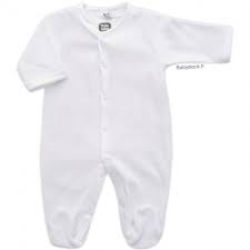 These baby terrycloth pajamas combine comfort and elegance. Pyjama Bebe De Bapteme Ceremonie En Velours Et Satin Blanc Mixte Unisexe Trois Kilos Sept