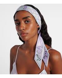 PUCCI Women's White Manuba And Moire Silk Twill Scarf