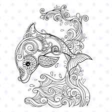 Download Dolphin Mandala Svg Dolphin Clipart Dolphin Svg Mandala Etsy Dolphin Clipart Mindfulness Colouring Grayscale Coloring